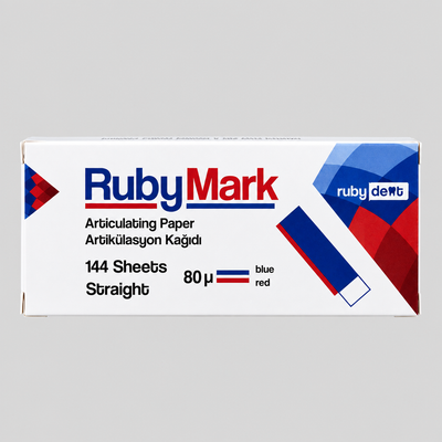 RubyMark 80 mikron mavi kırmızı düz artikülasyon kağıdı