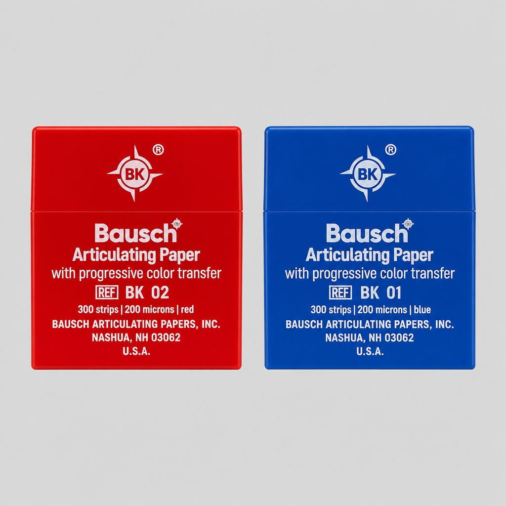 Bausch mavi ve kırmızı 200 mikron artikülasyon kağıtları