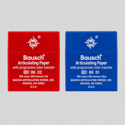 Bausch mavi ve kırmızı 200 mikron artikülasyon kağıtları