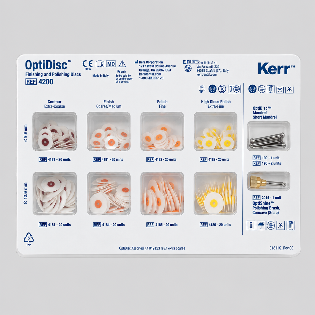 Kerr OptiDisc 4200 kompozit bitirme ve polisaj seti