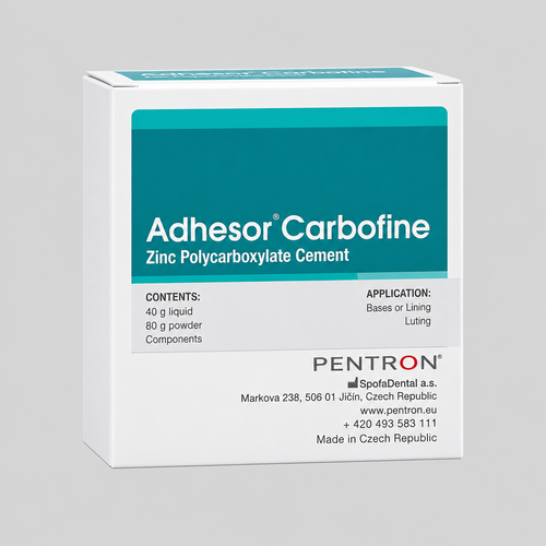 Pentron Adhesor CARBOFIN Siman Dental Çinko Polikarboksilat Simanı 50g ürün ambalajı