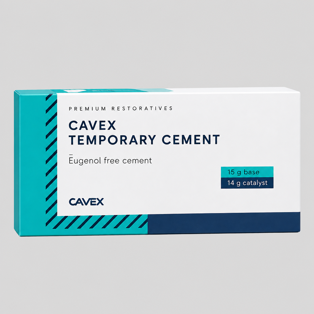Cavex Geçici Yapıştırıcı Cavex Dental Temporary Cement ürün ambalajı