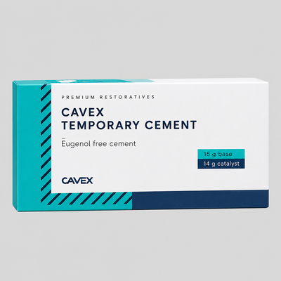 Cavex Geçici Yapıştırıcı Cavex Dental Temporary Cement ürün ambalajı