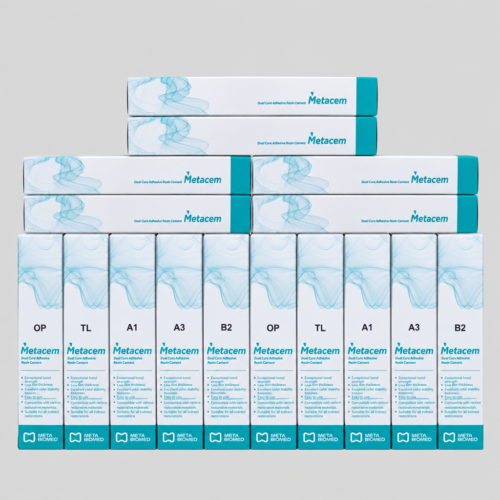 Meta Biomed Resin Cement Meta Cem Meta Biomed Rezin Siman Dental (Otomatik Karışım) ürün ambalajı