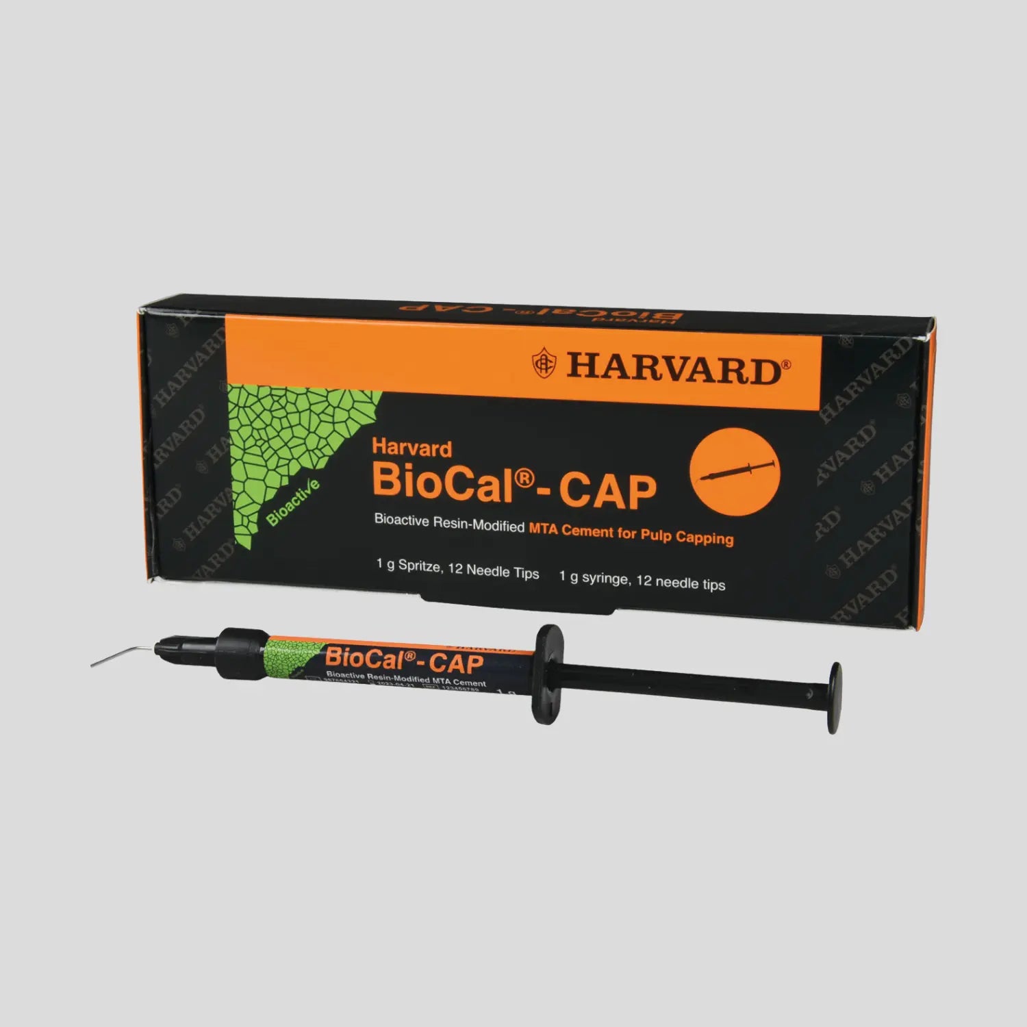 HARVARD BioCal- CAP light-curing MTA cement for direct and indirect pulp capping.